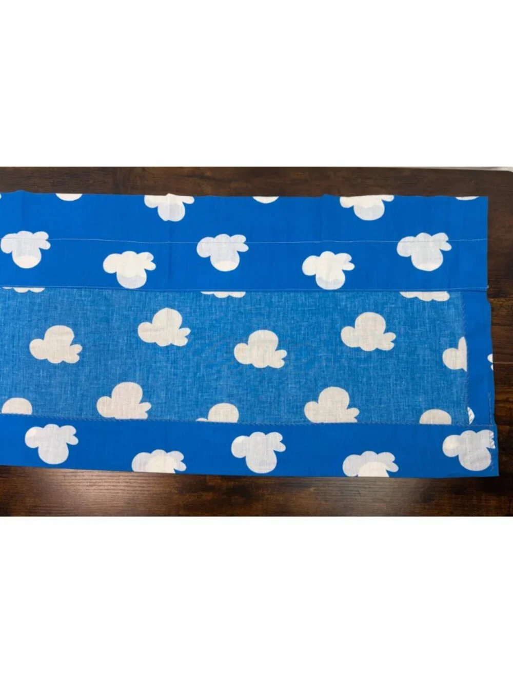 Vintage Disney Winnie the Pooh Blue Fabric Valance Panel